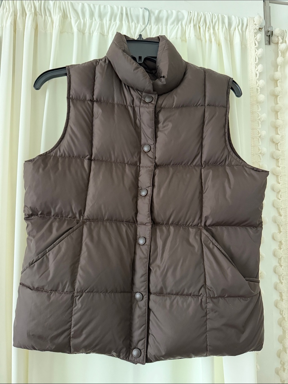 Lands' End Women's Brown Quilted Puffer Vest
